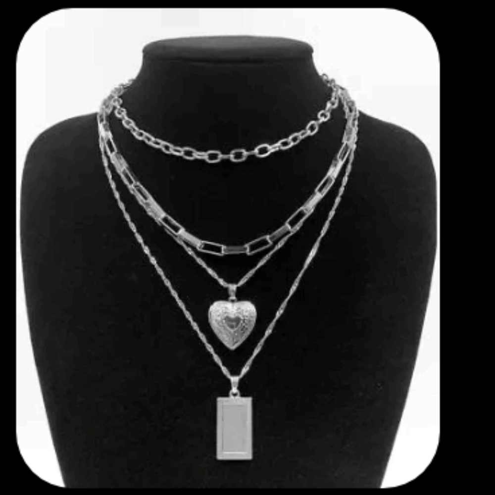 NWT Stainless Steel Unique 4 length Necklace